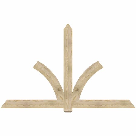 Ekena Millwork Redmond Rough Sawn Timber Gable Bracket, Douglas Fir, 96"W x 60"H x 2"D x 6"F, 15/12 Pitch GBW096X60X0206RED00RDF